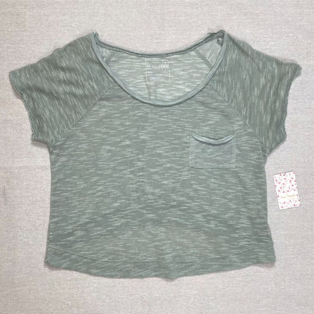 We The Free | NWT Dusty Jade Oversized Pocket Tee | Large